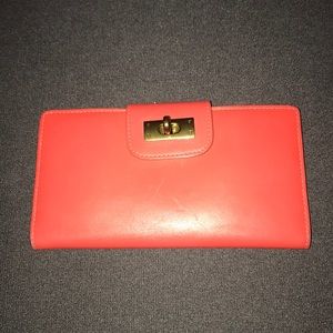 Neon orange J.crew wallet